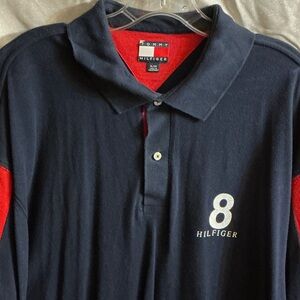 Tommy Hilfiger Dark Blue and Red Polo Shirt
